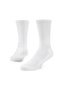 Blank white socks design mockup, isolated, clipping path. Pair sport crew cotton sock wear mock up. Long clear soft cloth stand