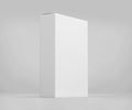 Blank white software box Mockup, Cardboard package box, 3d rendering isolated on light gray background