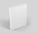 Blank white software box Mockup, medium size Cardboard package box, 3d rendering isolated on light background