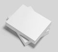 Blank white software box Mockup, medium size Cardboard package box, 3d rendering isolated on light background