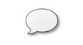 A blank, white speech bubble with a black outline on a plain white background. The Royalty Free Stock Photo