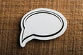 Blank White Speech Bubble Paper On Wooden Background