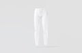 Blank white sport pants mock up, gray background Royalty Free Stock Photo