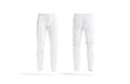 Blank white sport pants mockup, front and back view Royalty Free Stock Photo