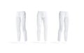 Blank white sport pants mockup, front and side view Royalty Free Stock Photo