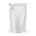 Blank white spouted stand up pouch with screw cap vector template