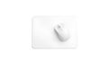 Blank white square mouse pad mock up top view, isolated, 3d rendering. Empty mat with computer mouse mockup. Clear pc Royalty Free Stock Photo