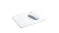 Blank white square mouse pad mock up top view, isolated, 3d rendering. Empty mat with computer mouse mockup. Clear pc Royalty Free Stock Photo