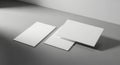 Blank white square and rectangular cards on gray surface with shadows Royalty Free Stock Photo