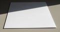Blank White Square on Table with Light and Shadow Royalty Free Stock Photo
