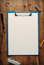 Blank white standard A4 sheet in a clip folder