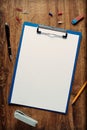 Blank white standard A4 sheet in a clip folder