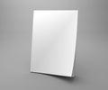 Blank white standing cover magazine 3D illustration mock-up. Royalty Free Stock Photo