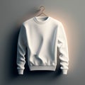 Blank white sweatshirt hanging on a hanger. 3d rendering Royalty Free Stock Photo