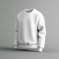 Blank white sweatshirt mockup, 3d rendering isolated on gray background Royalty Free Stock Photo
