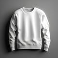 Blank white sweatshirt mockup on grey background 3D rendering Royalty Free Stock Photo