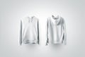 Blank white sweatshirt mockup set, front and back side view