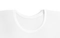 Blank white t-shirt collar for label mockup, top view