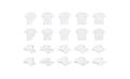 Blank white t-shirt flat lay mockup, different types and views