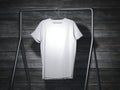 Blank white t-shirt hanging. 3d rendering