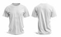 Blank White T-Shirt Mockup Featuring Front and Back Views on Isolated Background Royalty Free Stock Photo