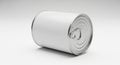 Blank white tin can with pull tab on a white background Royalty Free Stock Photo
