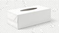 Blank White Tissue Box Mockup on Transparent Background Royalty Free Stock Photo