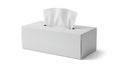 Blank White Tissue Box with Single Tissue Isolated Royalty Free Stock Photo