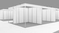 Blank white trade exhibition booth system stand. Mockup.