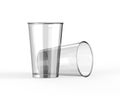 Blank transparent promotional stadium cup for branding, mockup template on isolated white background, 3d illustration Royalty Free Stock Photo