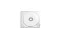 Blank white transparent cd case mockup closed, top view, Royalty Free Stock Photo