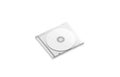 Blank white transparent disk case mockup closed, side view, Royalty Free Stock Photo