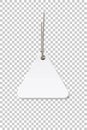 Blank white triangle paper price tag isolated on transparent background Royalty Free Stock Photo