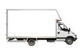 Blank white truck isolated on a white background Royalty Free Stock Photo