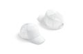 Blank white trucker hat mockup, back side view Royalty Free Stock Photo