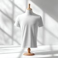 Blank White TShirt Mockup Perfect for Apparel Design Presentation Royalty Free Stock Photo