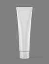 Blank white tube mockup for cream, tooth paste, gel. Empty cosmetic paste plastic packaging