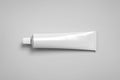 Blank white tube mockup lying, 3d rendering.