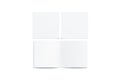 Blank white two folded square booklet mock up, opened closed Royalty Free Stock Photo
