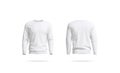 Blank white unisex sweatshirt mockup, front and back view