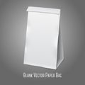 Blank white vector realistic paper packaging bag Royalty Free Stock Photo