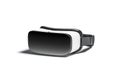 Blank white virtual reality goggles mock up, side view