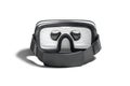 Blank white virtual reality goggles mockup, back view