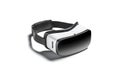Blank white virtual reality goggles mockup, side view
