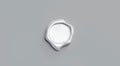 Blank white wax stamp mock up, isolated on gray background