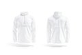 Blank white windbreaker mockup, front and back view Royalty Free Stock Photo