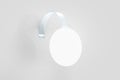 Blank white wobbler hanging on wall mockup, clipping path Royalty Free Stock Photo