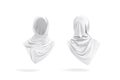 Blank white woman muslim hijab mockup, front and back view