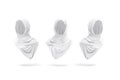 Blank white woman muslim hijab mockup, front and side view Royalty Free Stock Photo