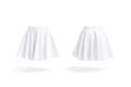Blank white women mini skirt mockup, front and back view